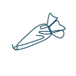 Illustration d'une poche à douille de couleur bleu